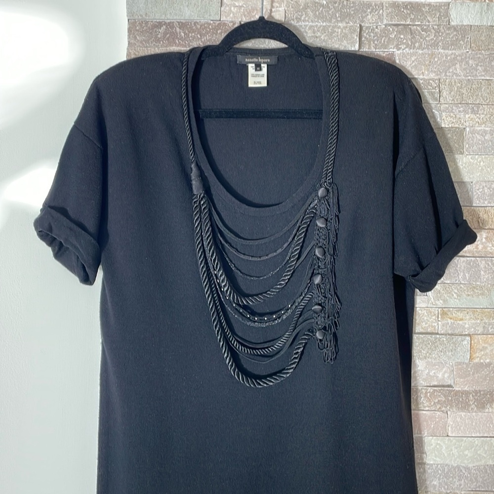 Nanette lepore black wool tunic dress